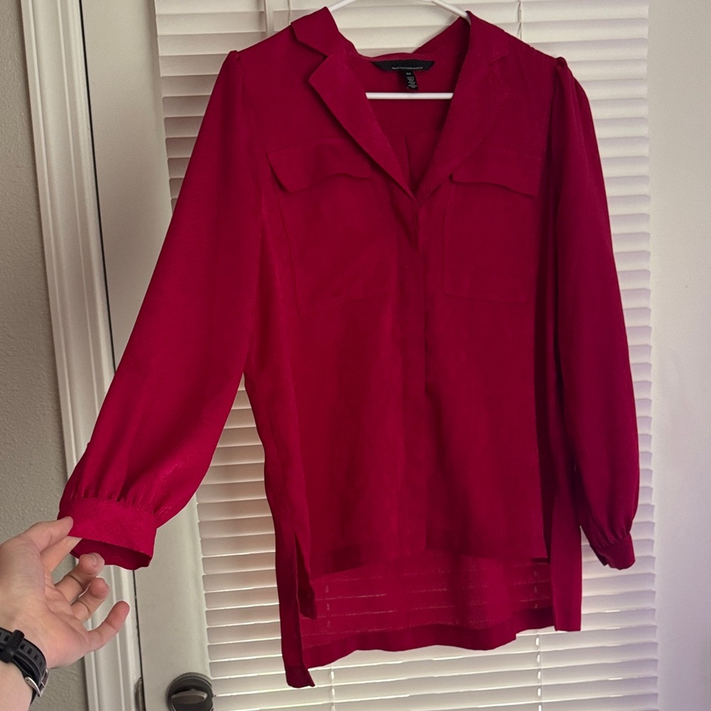 White House Black Market Vibrant Magenta Blouse